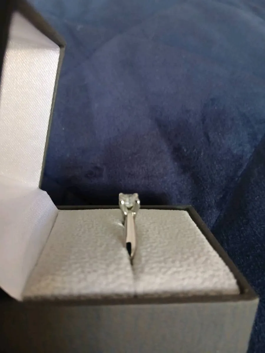Platinum Princess Cut Diamond Solitaire - Image 2