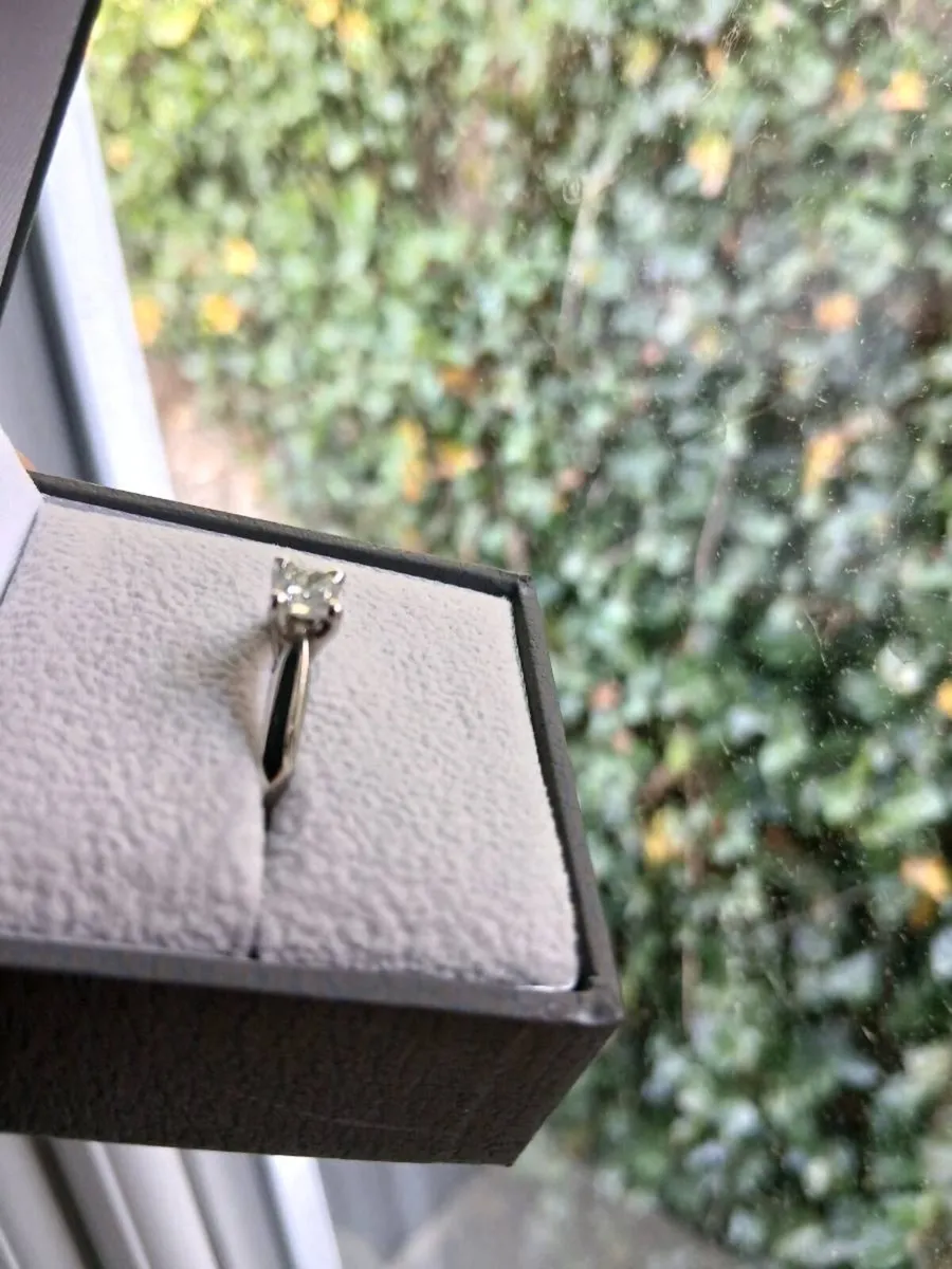 Platinum Princess Cut Diamond Solitaire - Image 3