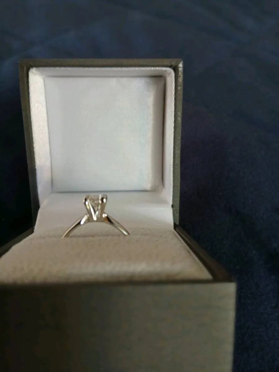 Platinum Princess Cut Diamond Solitaire - Image 4