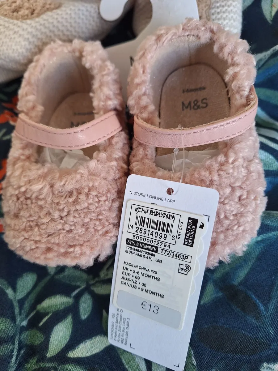 NEW M&S baby booties x 2 - Image 1