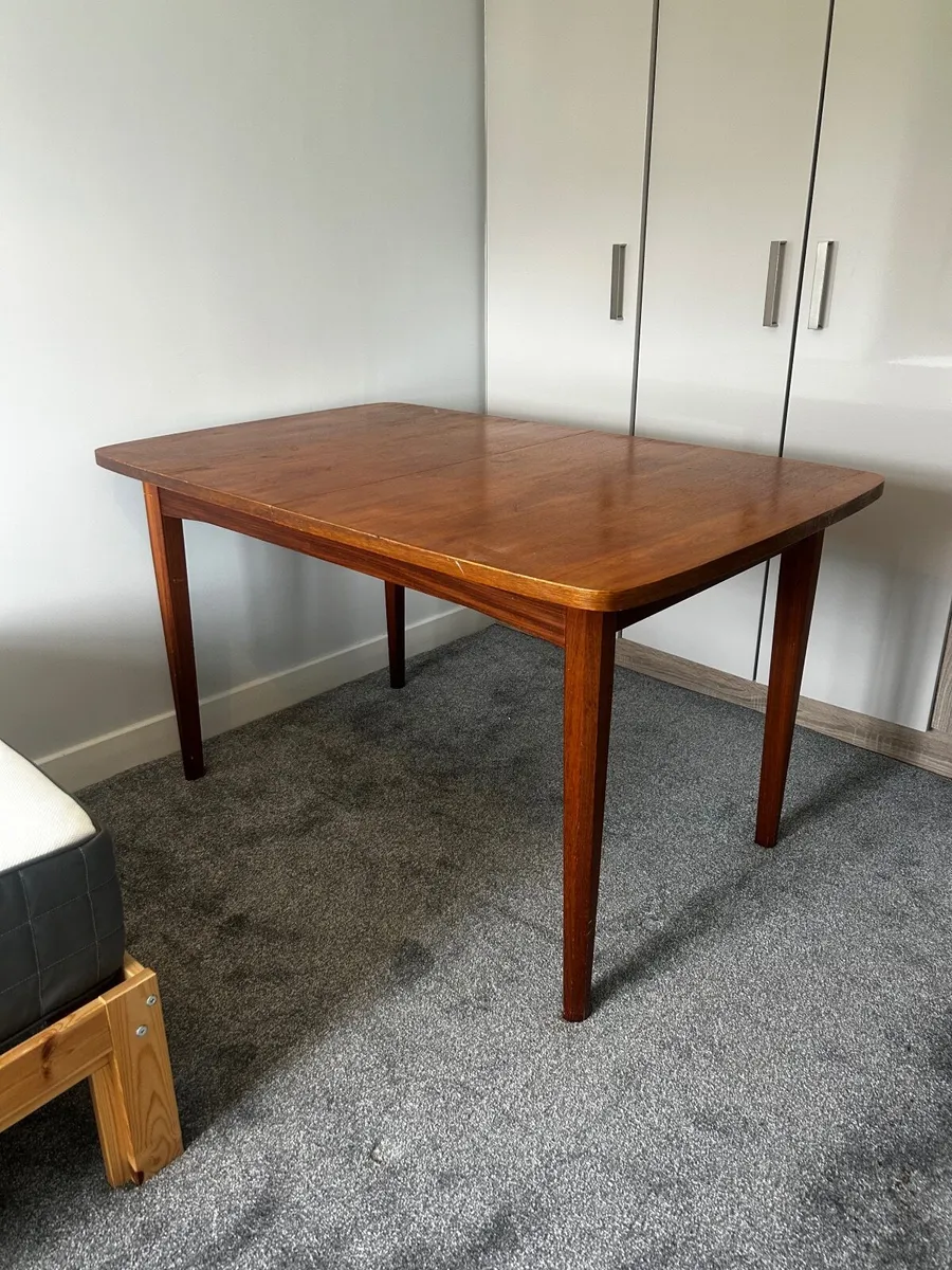 Mid-Century Extendable Wooden Dining Table - Image 1