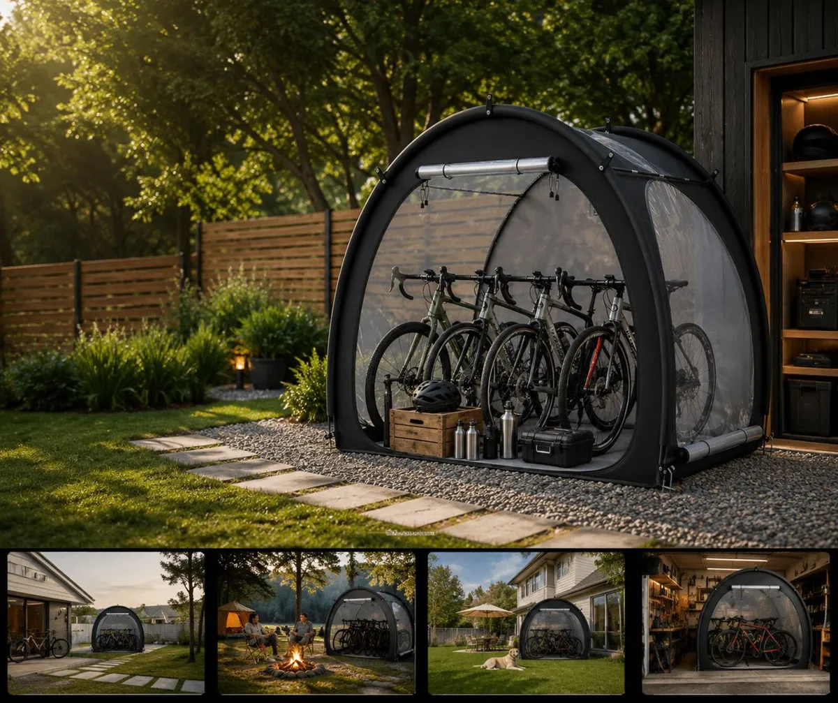 Portable Bike Storage Tent for 4 to 5 Bicycles Wat - Image 1