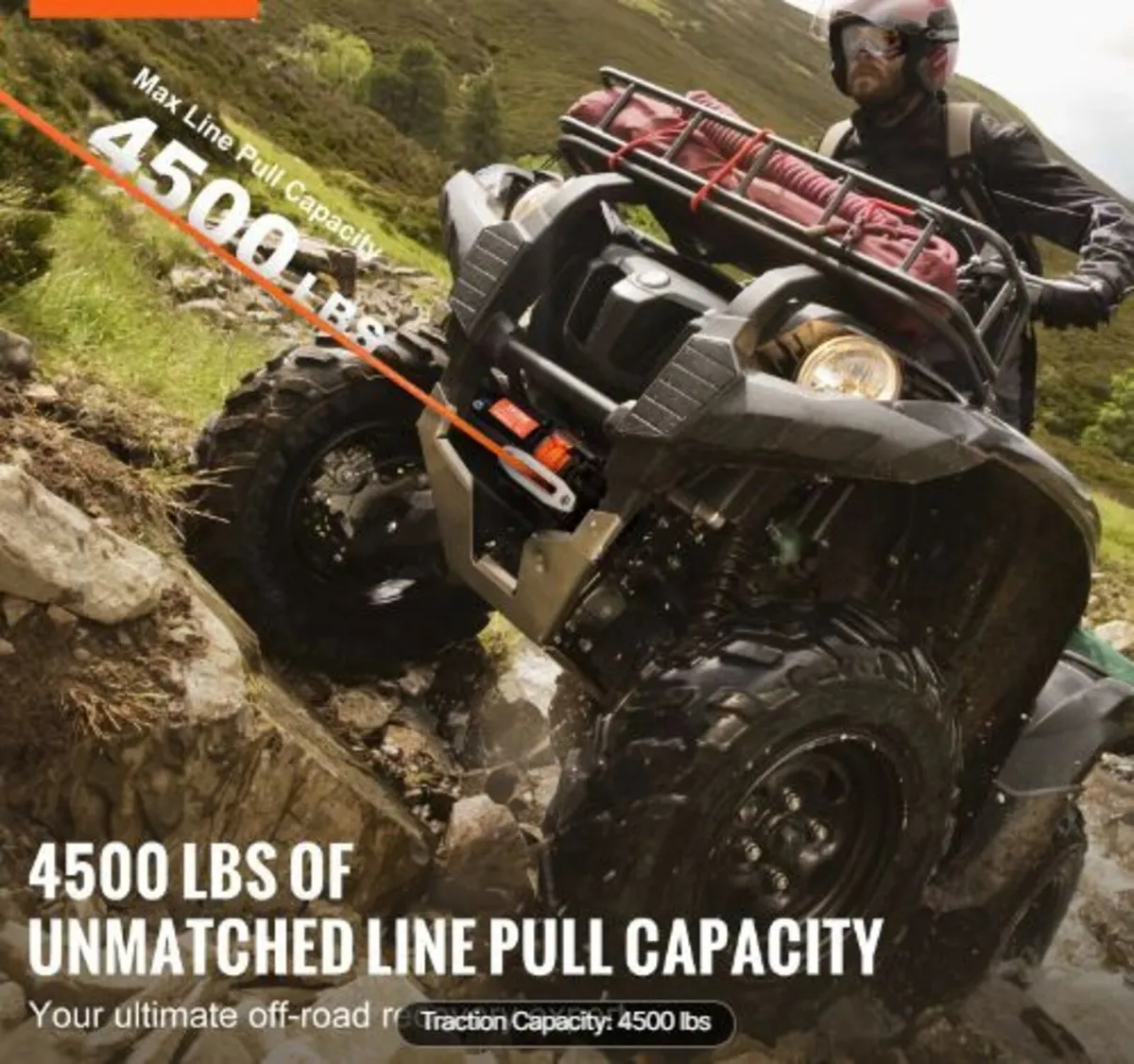 Electric Winch ATV UTV 2041.2 kg - Image 3