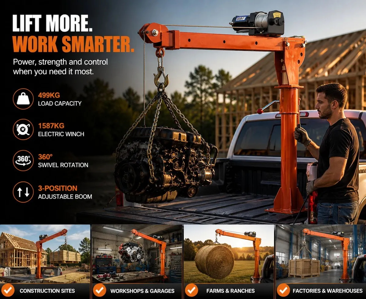 Electric Pickup Truck Crane 499kg with 1587kg Elec - Image 1