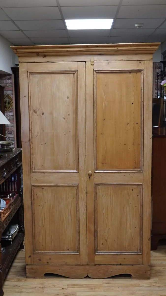Antique French Farmhouse Pine Wardrobe - Image 2