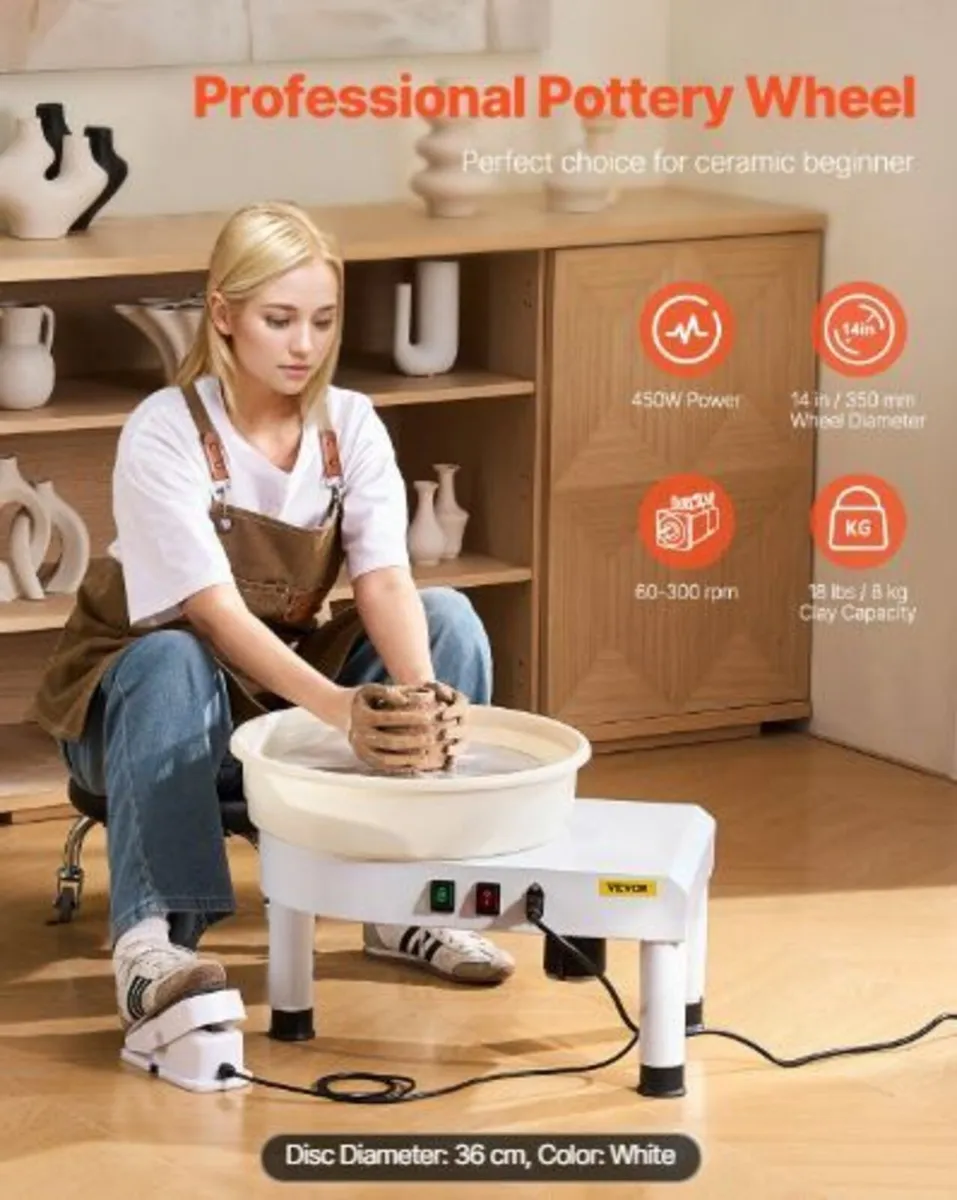 Pottery Wheel, 35 cm Ceramic Wheel Forming Machine - Image 1