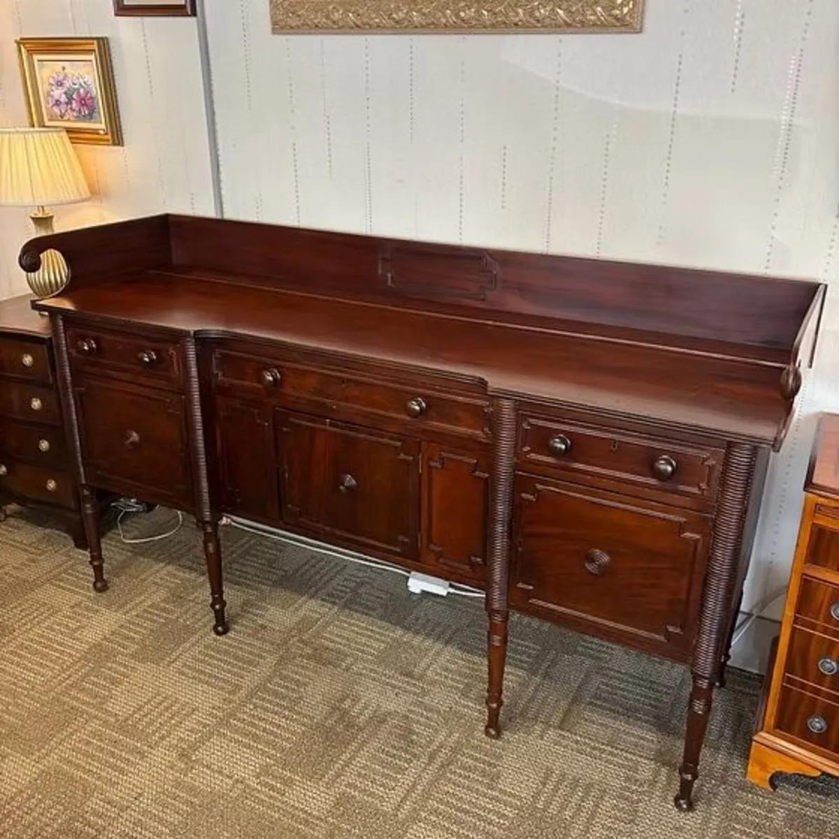 18th century antique hunters mahogany sideboard