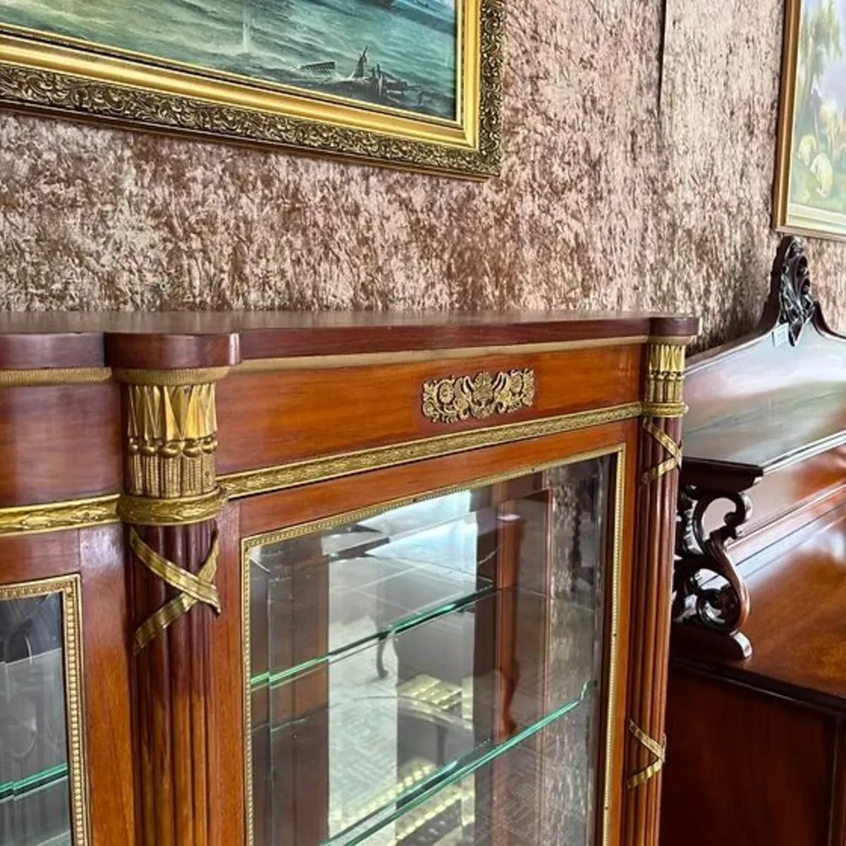 Louis XVI-style mahogany display cabinet finished - Image 2