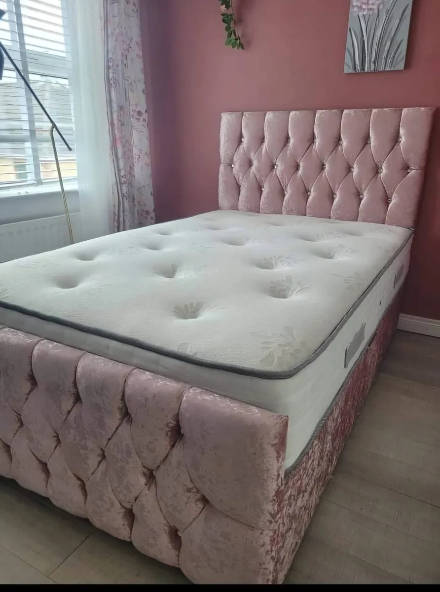 Double & King Size Bed Frame With Mattress Opt - Image 4