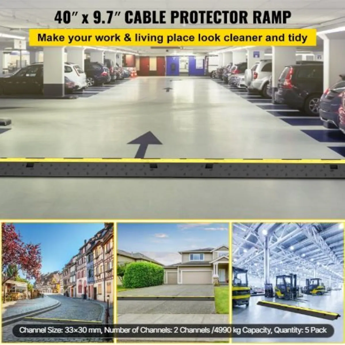Cable Protector Ramp 101x24.5x5 cm , 5 Packs - Image 2