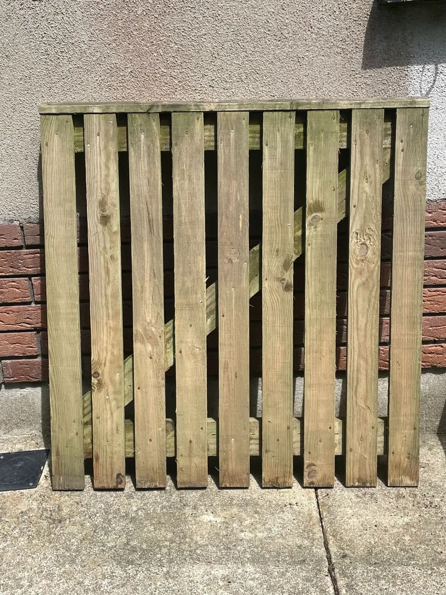 Rustic wooden gate pressure-treated 3ftx3ft approx - Image 1