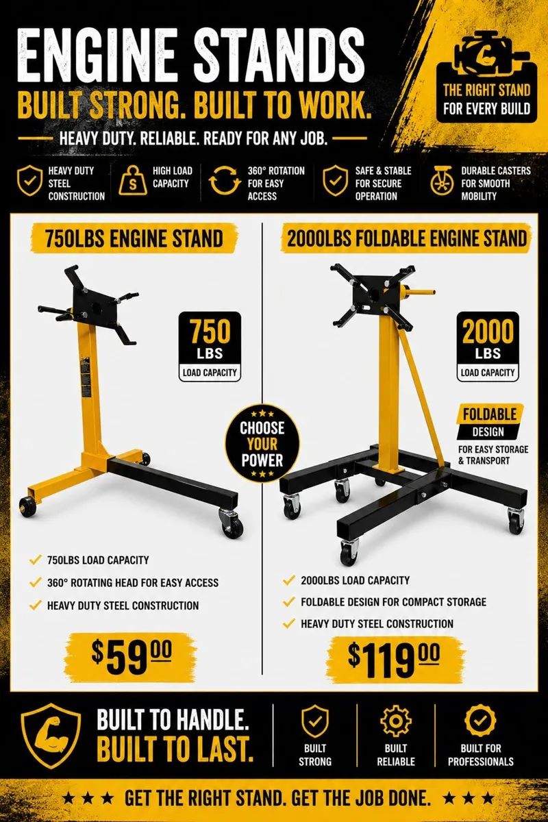 750LBS Folding Engine Stand Vehicle Engine Block - Image 2