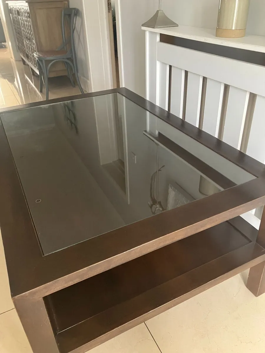 Large Crate & Barrell Solid Wood Coffee Table - Image 2