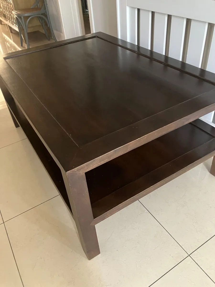 Large Crate & Barrell Solid Wood Coffee Table - Image 4