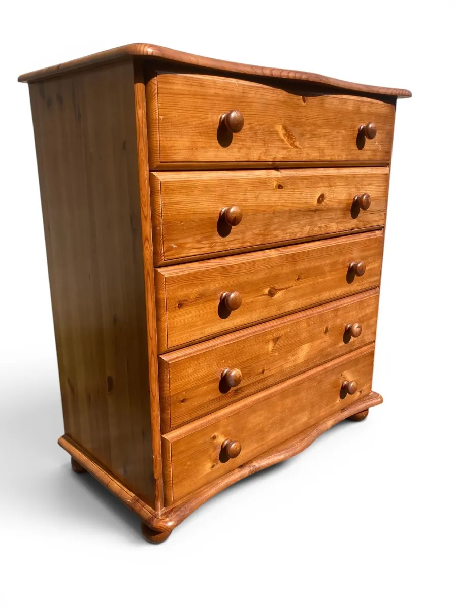 Chest of Drawers and Bedside Locker - Pine - Image 3