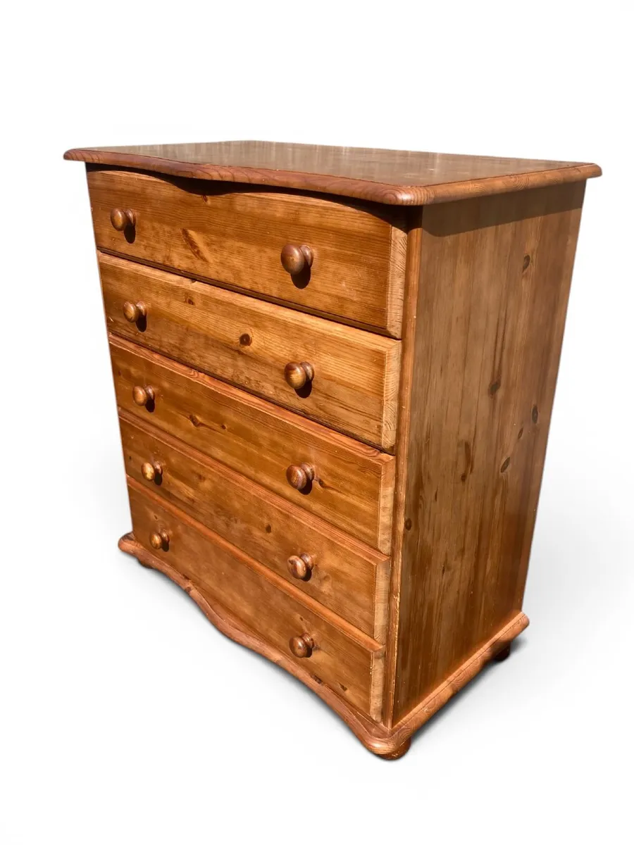 Chest of Drawers and Bedside Locker - Pine - Image 2