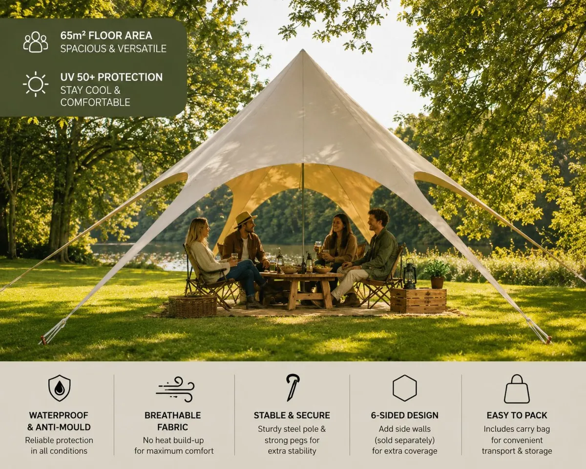 Star Tent 10 x 4 m Gazebo Parasol Sun Canopy made - Image 1