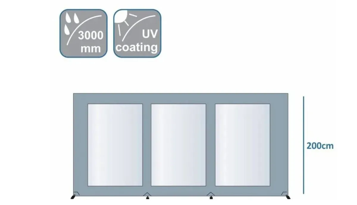 Caravan Awning Panorama Front Wall 430 x 200cm Wa - Image 3