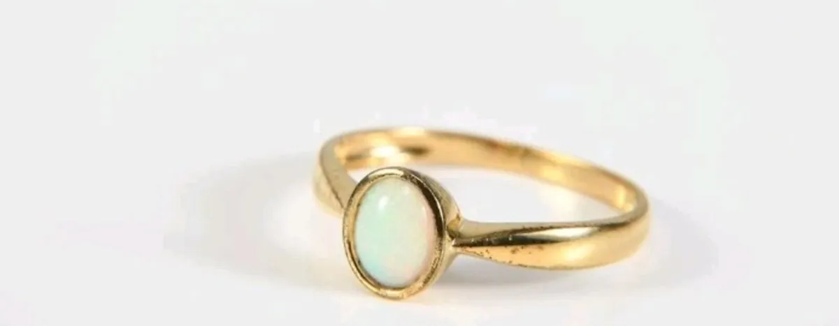 Lively Opal ring gold plated on sterling silver - Image 1