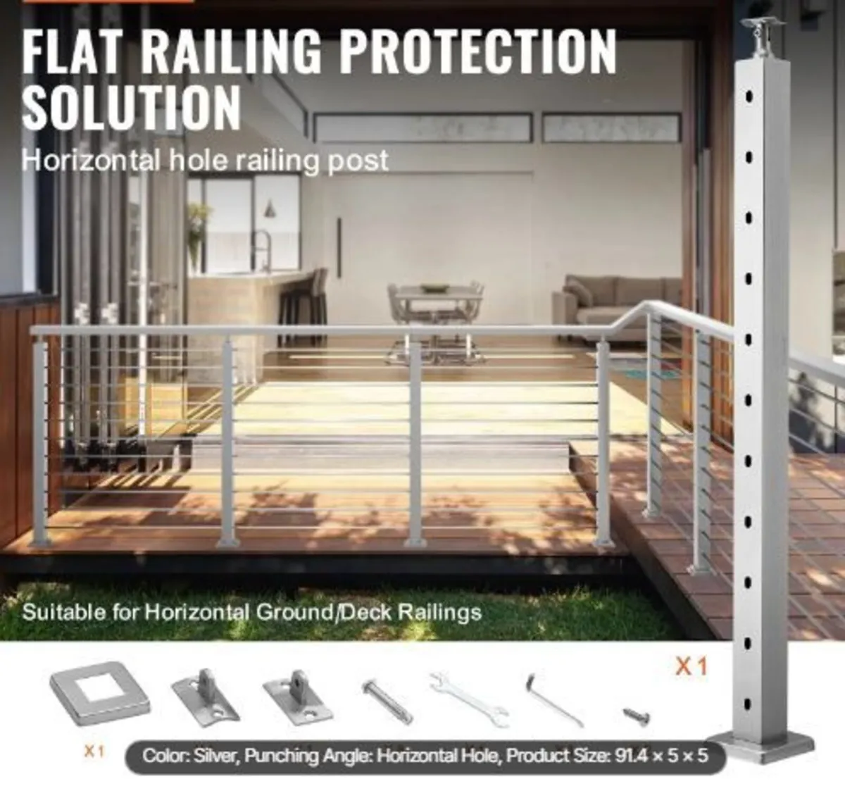 Cable Railing Post 36x2x2in/91.4x5.1x5.1 cm - Image 3