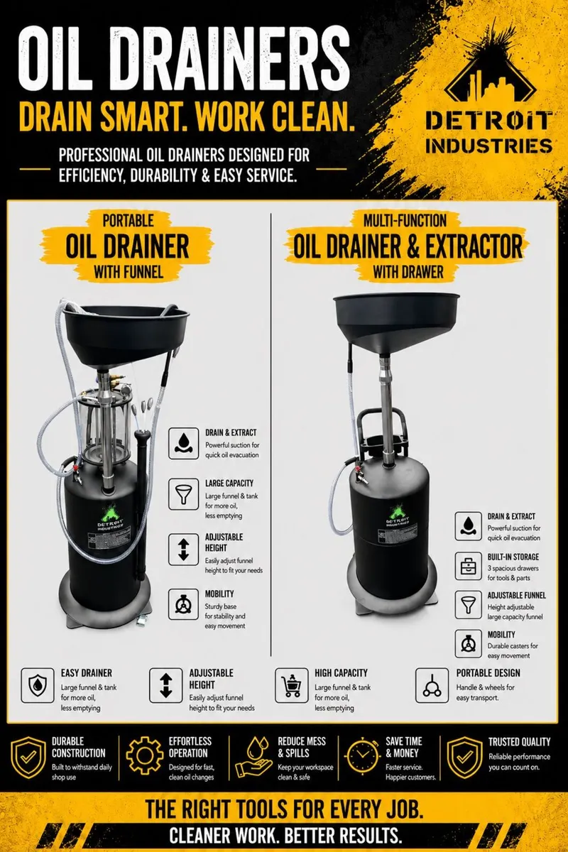 70L Pneumatic Waste Oil Drain Tank Air Operated - Image 2