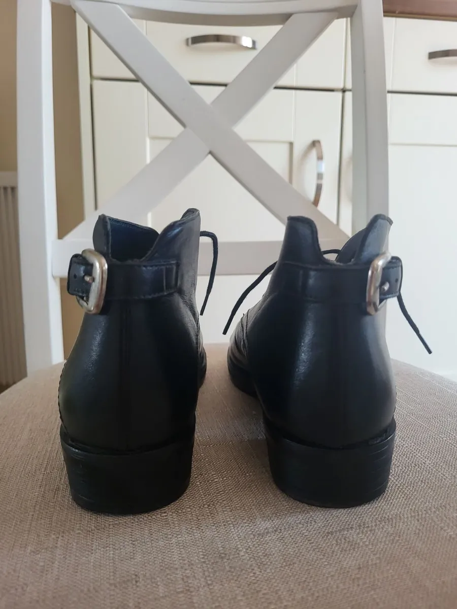 Black Leather Ankle Boots – Size 37 - Image 2