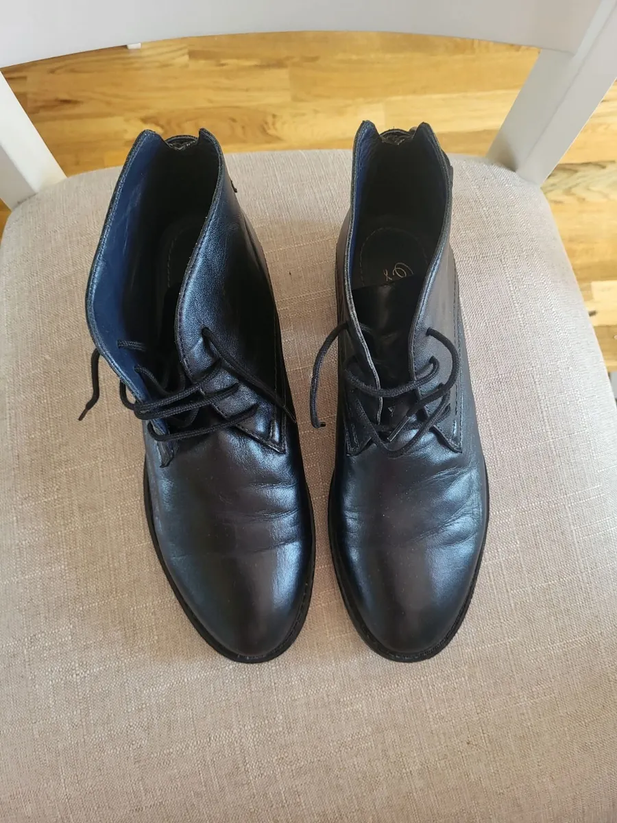 Black Leather Ankle Boots – Size 37 - Image 4