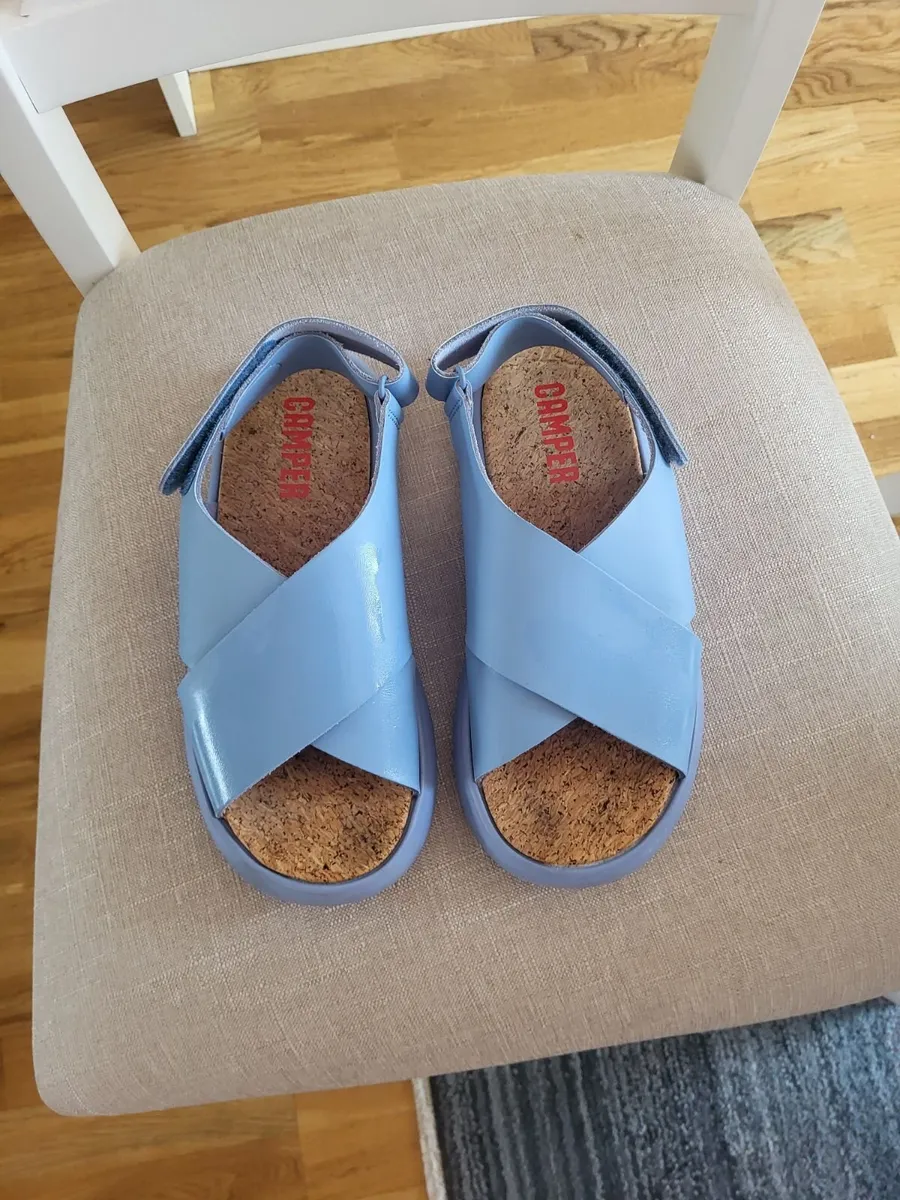 Camper Blue Leather Sandals – Size 38 - Image 3