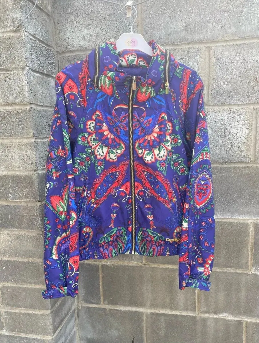 NEW Desigual Windbreaker Jacket, Size 44 - Image 3