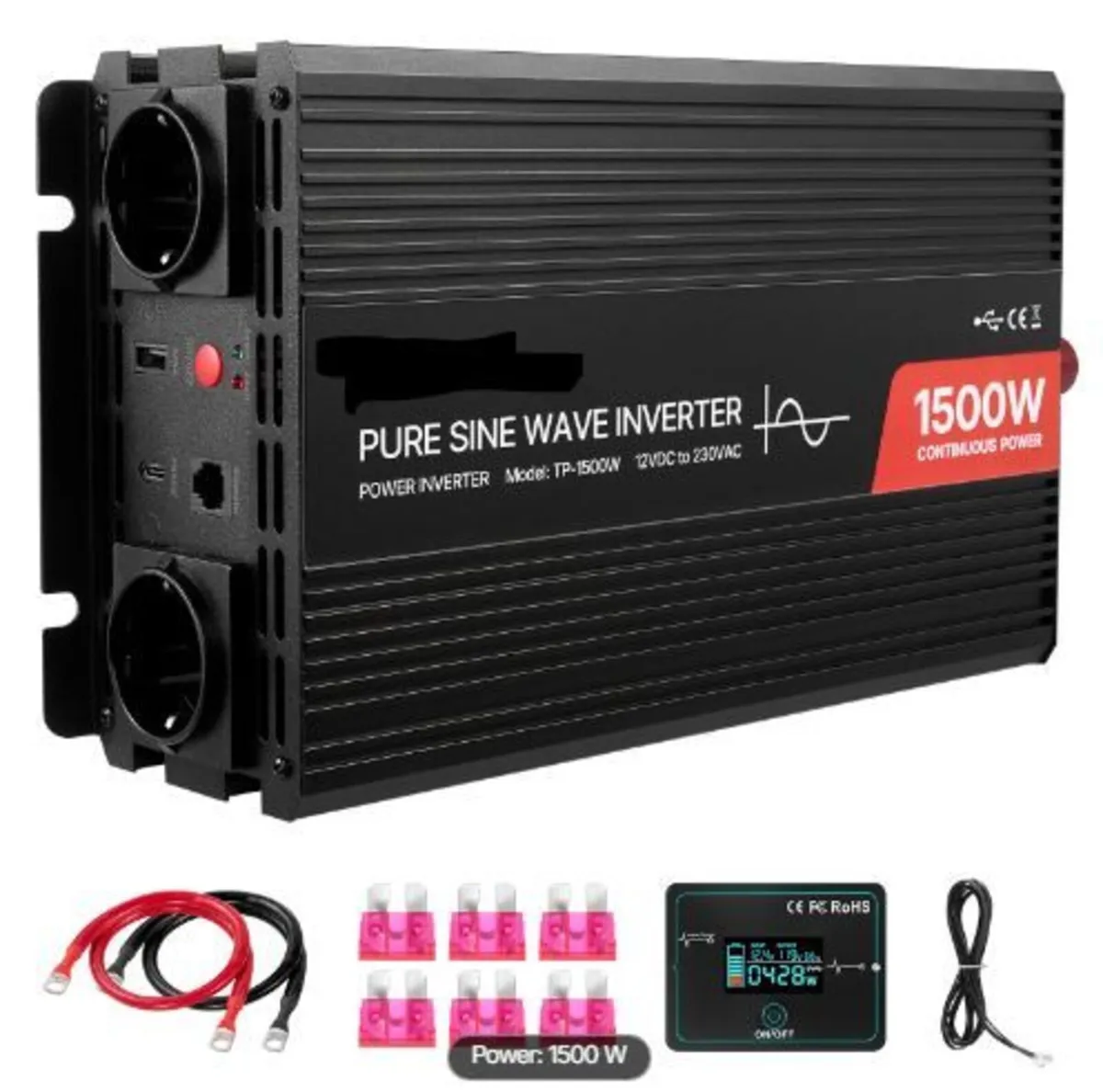 1500W Power Inverter, 12V DC to 230V AC - Image 4
