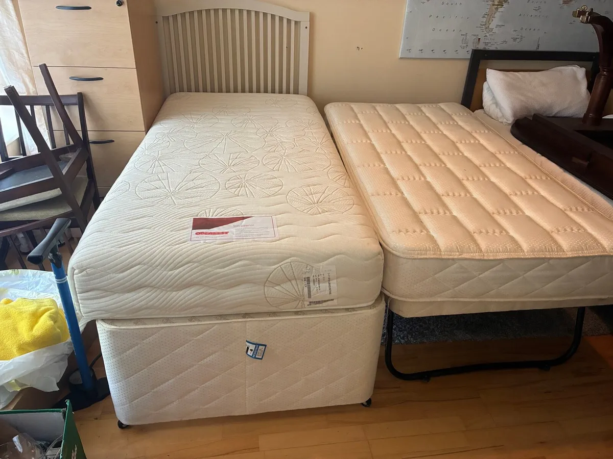 Single Divan Bed with Trundle Guest Bed - Image 1