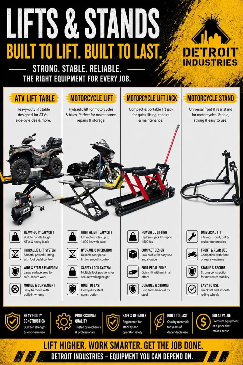Hydraulic Motorcycle Mechanics Garage Lift (450KG) - Image 2