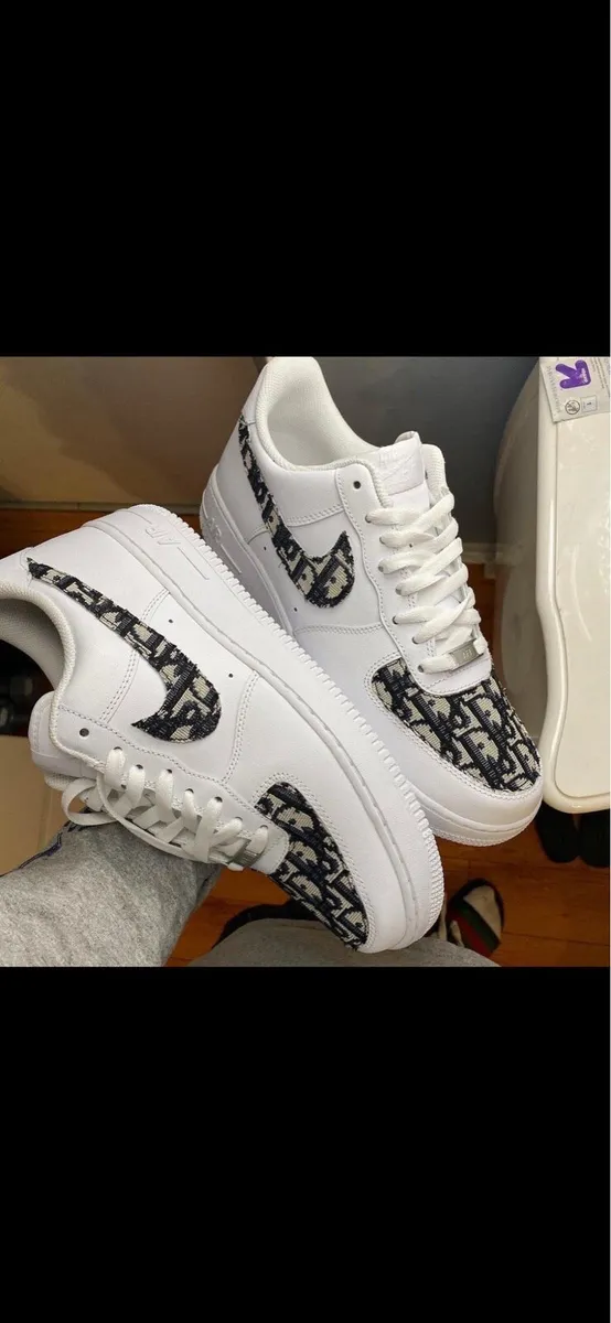 Nike Air Force 1 Custom White Trainers - Image 3