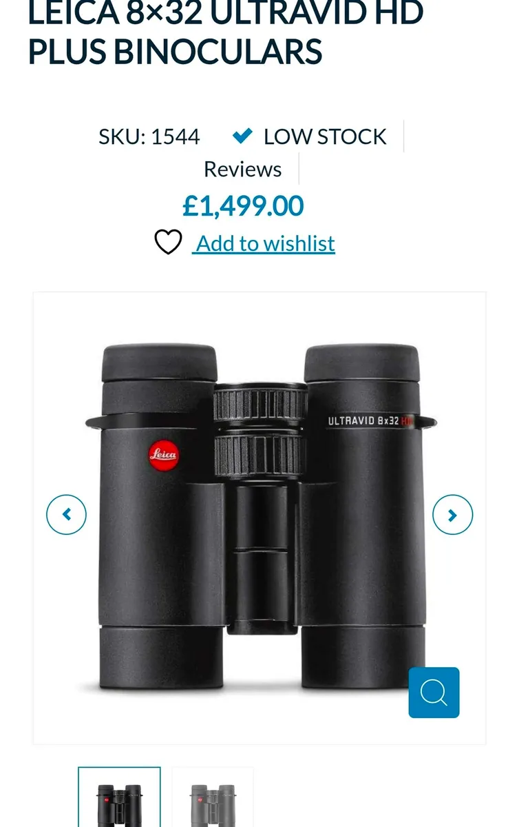 Leica 8 x 32 Ultravid HD plus binocular
