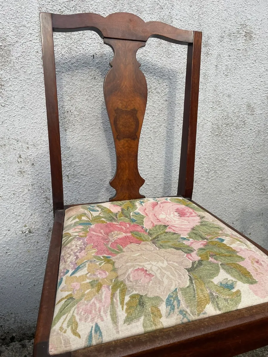 Vintage Queen Anne Style Chair with Tapestry Seat - Image 1