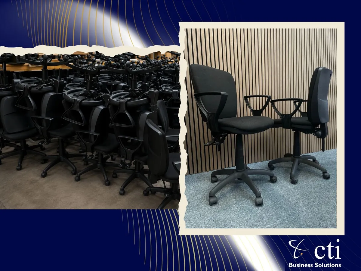 300 X Black Adjustable Office Chairs ON SALE - Image 1