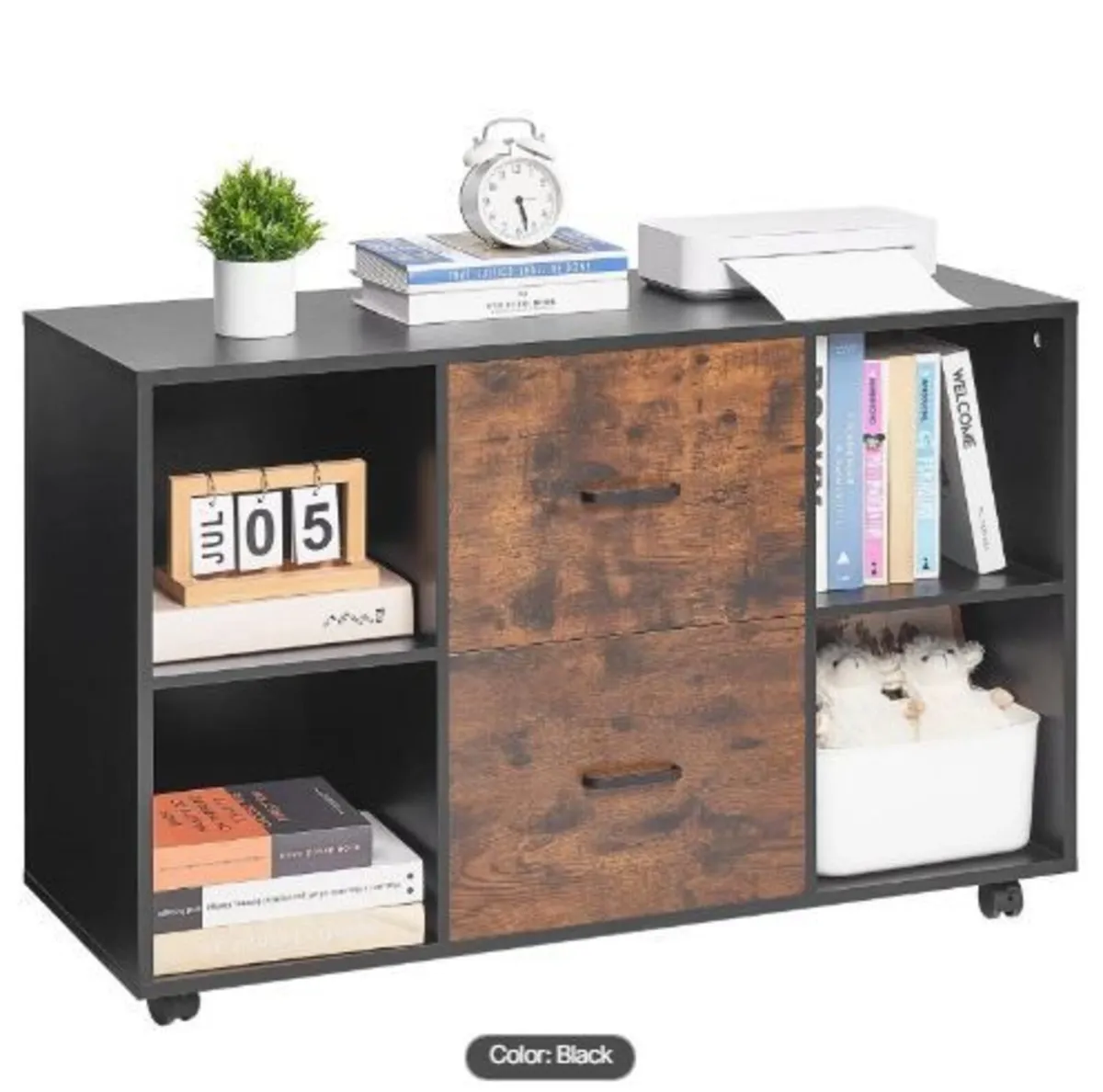 2 Drawer Wooden File Cabinet - Image 1