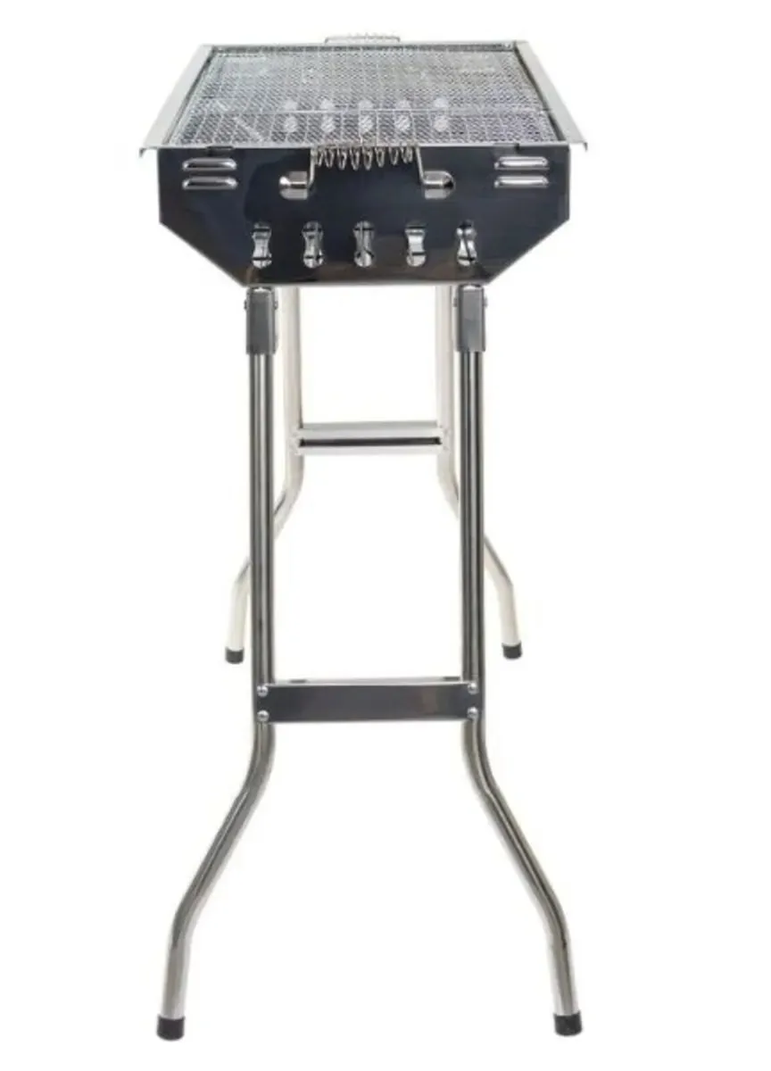BBQ Foldable Charcoal Grill Stainless Steel - Image 4