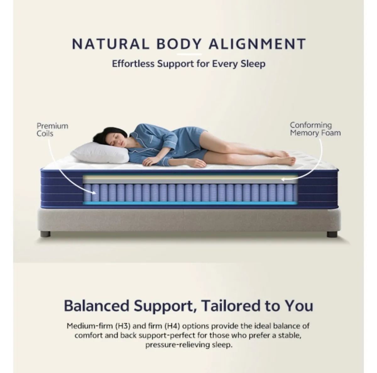 5FT King Size Mattress – 25cm Medium Firm Support, - Image 4