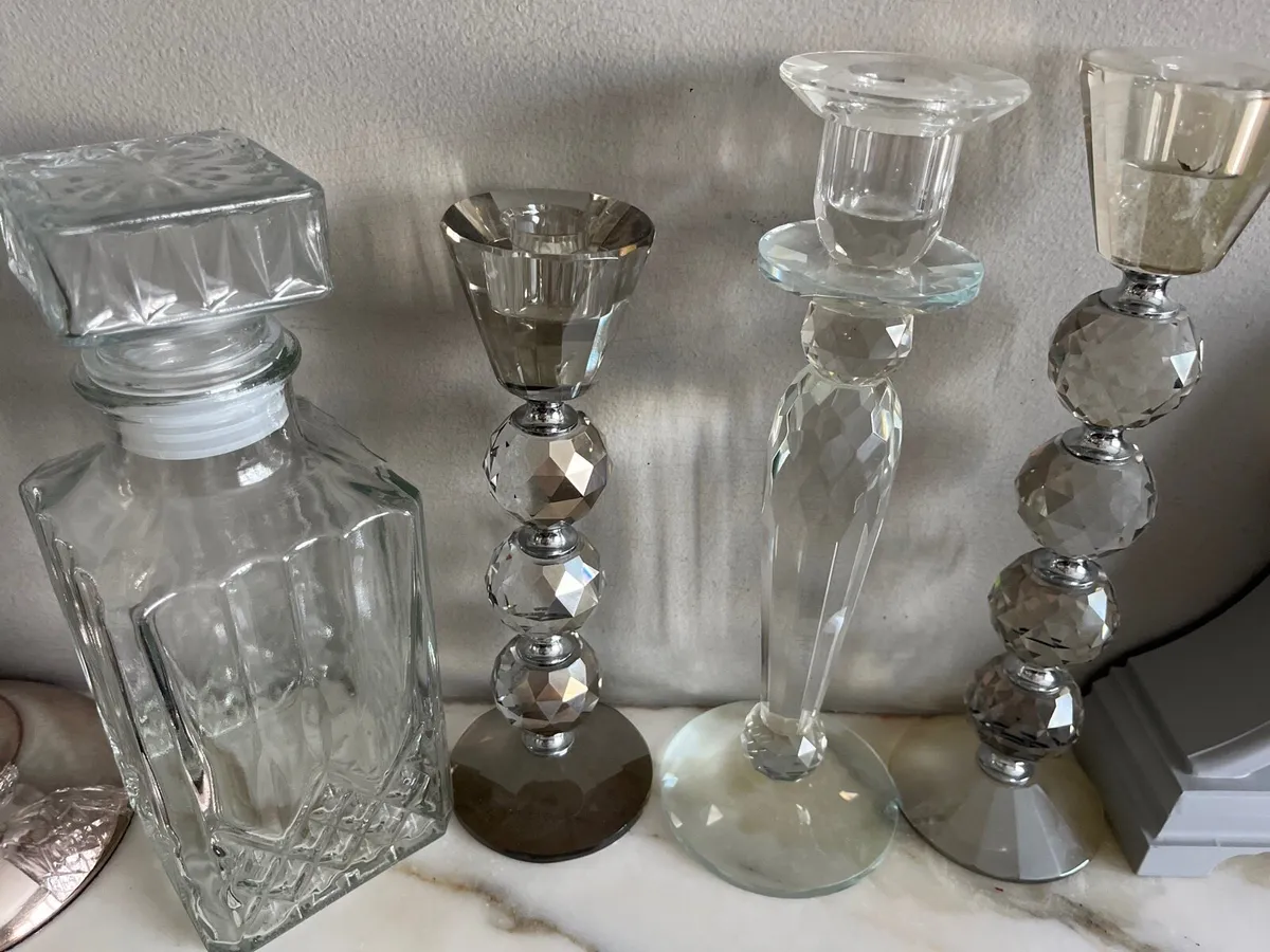 Glass candle holders - Image 2