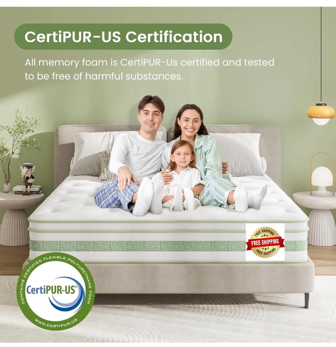 King Size Mattress 5FT, 10 Inch Gel Memory Foam Po - Image 1