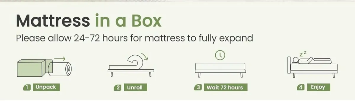 King Size Mattress 5FT, 10 Inch Gel Memory Foam Po - Image 3