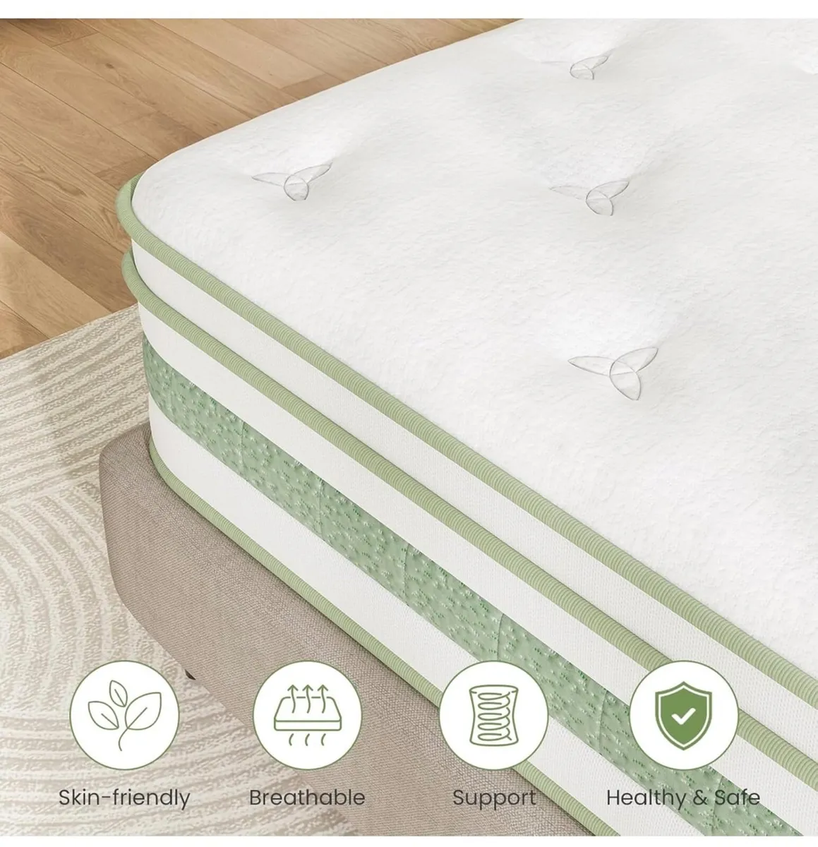 King Size Mattress 5FT, 10 Inch Gel Memory Foam Po - Image 4