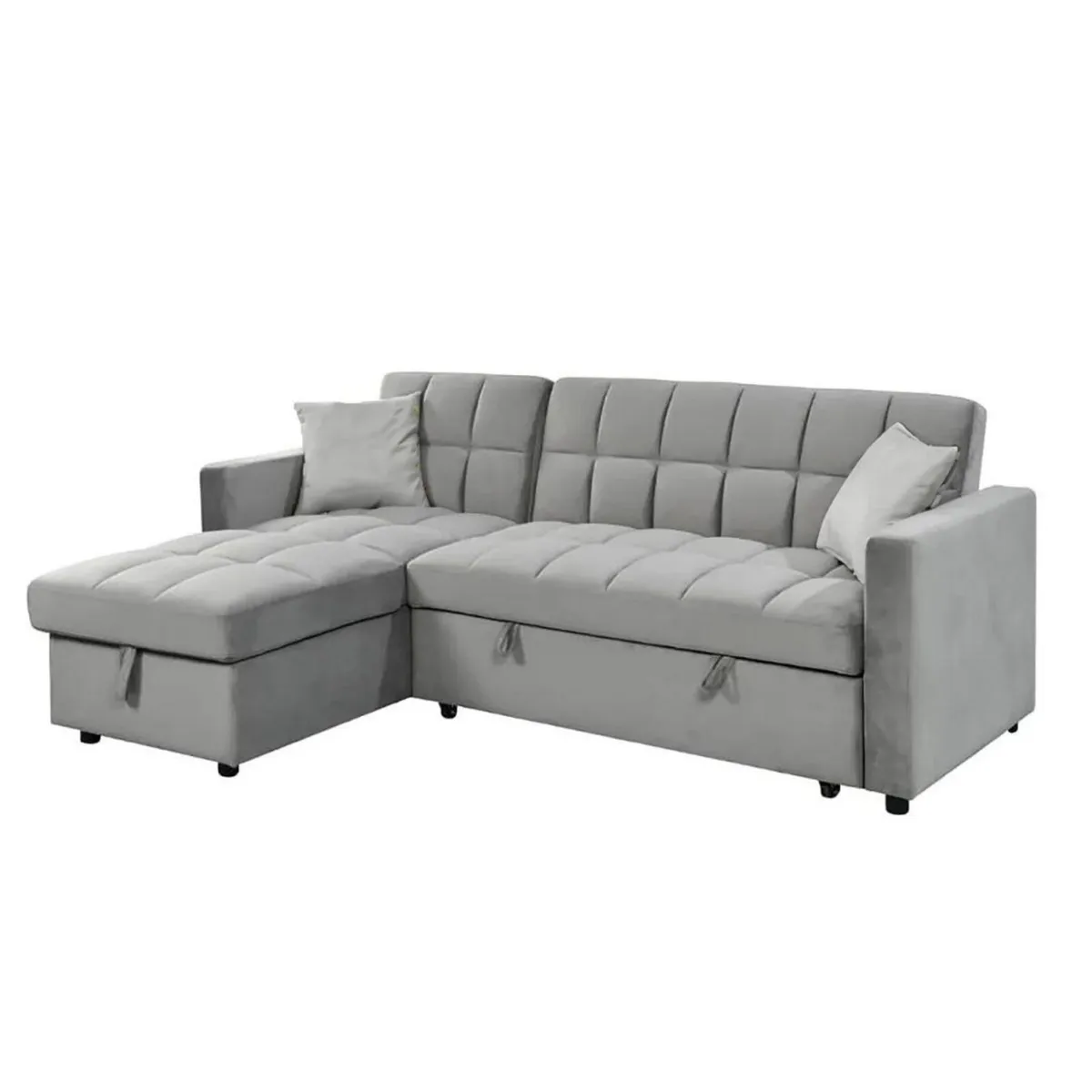 Pull-Out Sofa Bed Kris Grey With Storage Chaise - Image 2