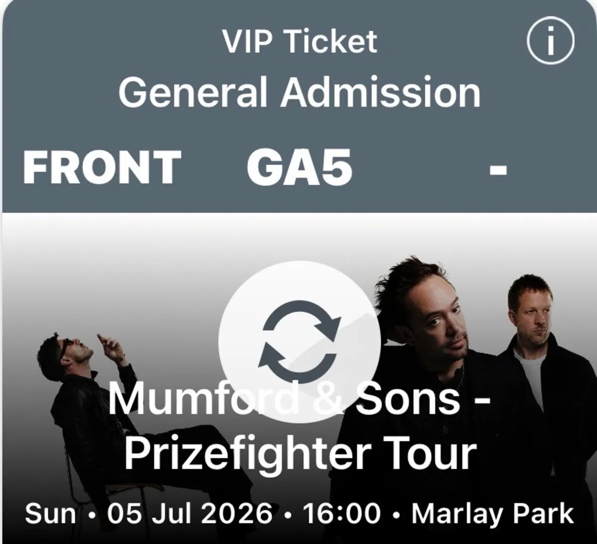 VIP TICKETS - Mumford & Sons - Marlay Park - July
