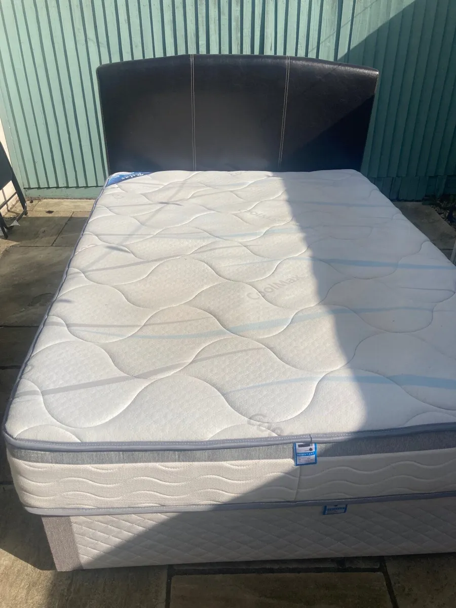 Double Divan Bed with Mattress & Headboard - Image 1