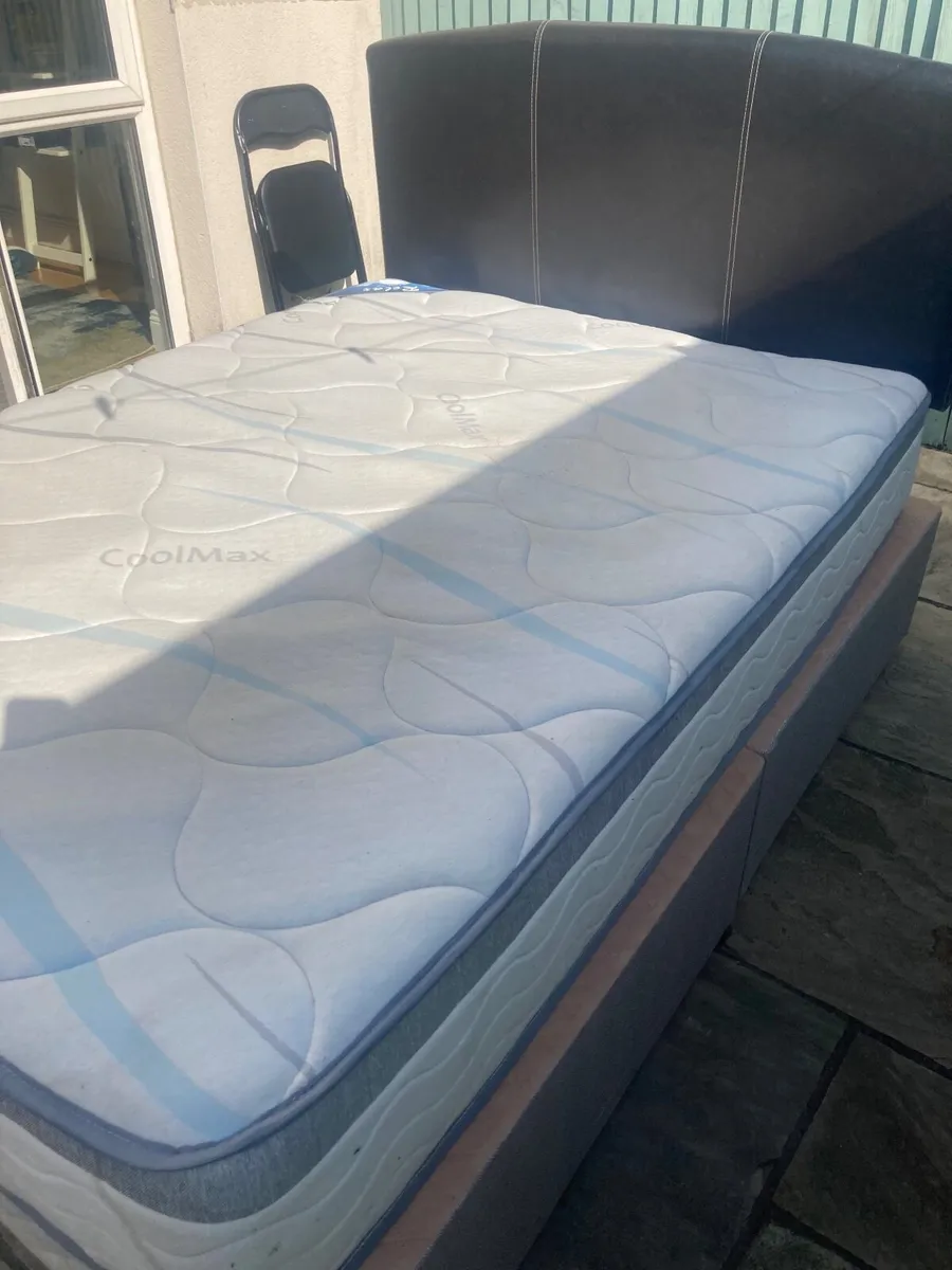 Double Divan Bed with Mattress & Headboard - Image 3