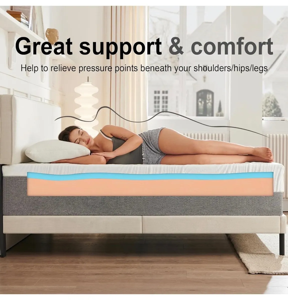 King Mattress, Memory Foam Mattress, Medium Firm, - Image 4