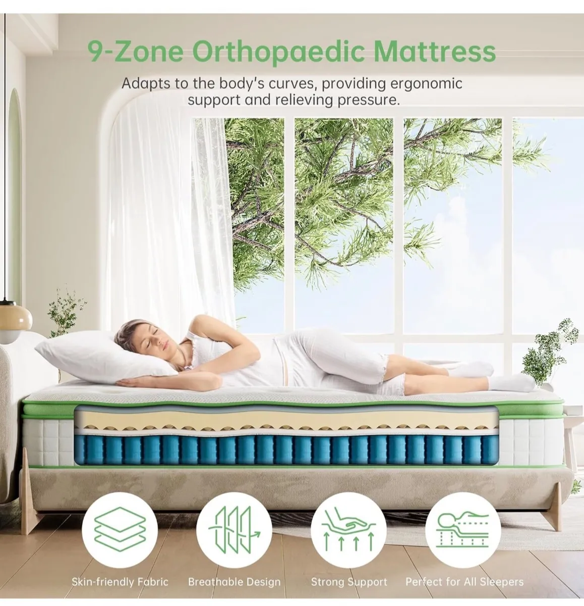King Mattress 5FT, 10 Inch Hybrid Mattress, Gel Me - Image 4