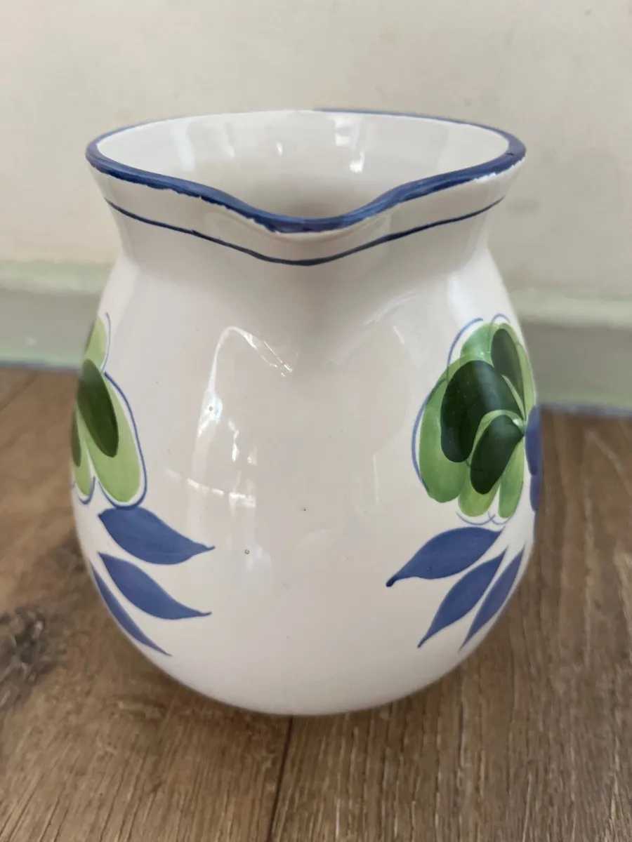 Hand painted ceramic pitcher Portugal pears&grapes - Image 2